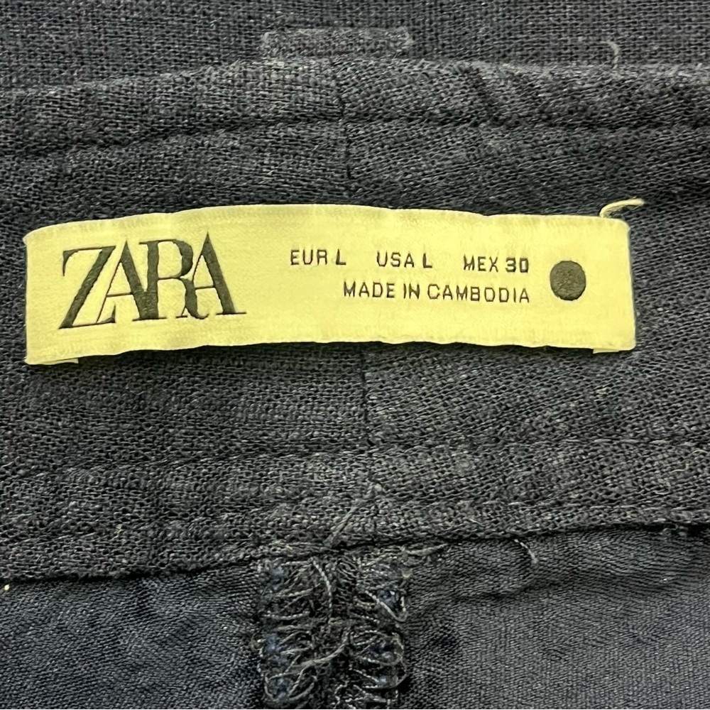 Zara Navy Blue Embroidered Culottes Size Large - Picture 9 of 14